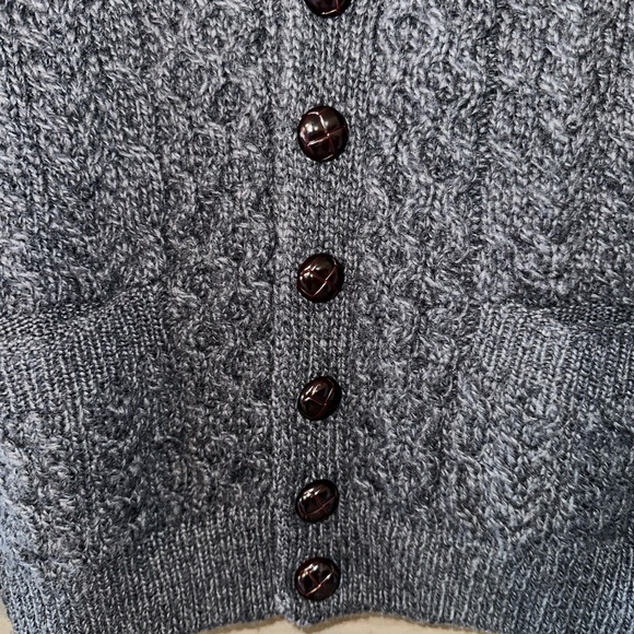 ARAN SWEATER MARKET MERINO WOOL CARDIGAN - Picture 3 of 7